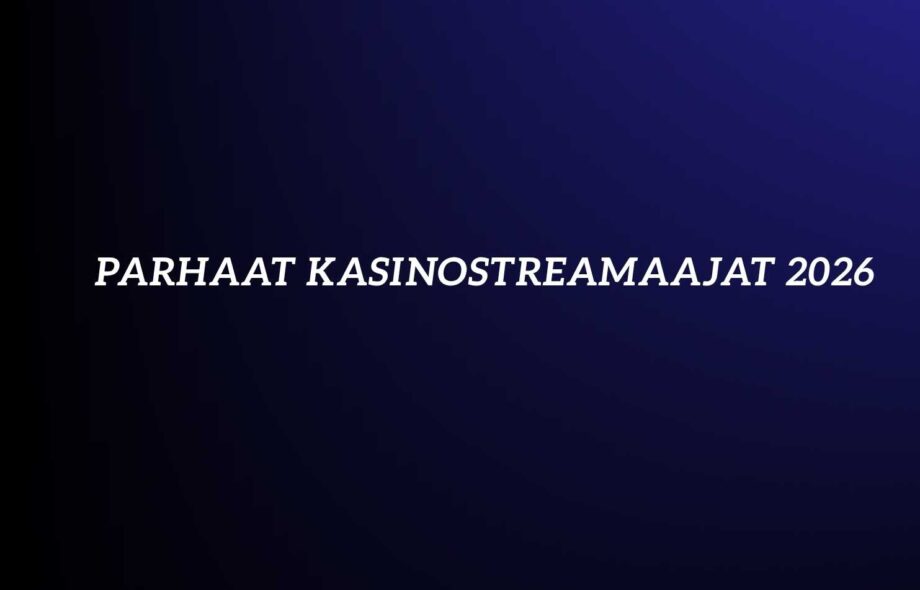 Kuvassa Parhaat kasinostreamaajat 2026 teksti musta-violetilla liukuväri taustalla. Rahapelisanomat
