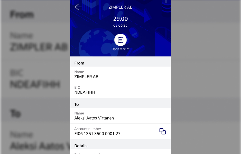 Tuohi Casino Zimpler / Nordea kotiutus. Summa on 29 euroa ja koitutus on osoitettu Aleksi Virtaselle.