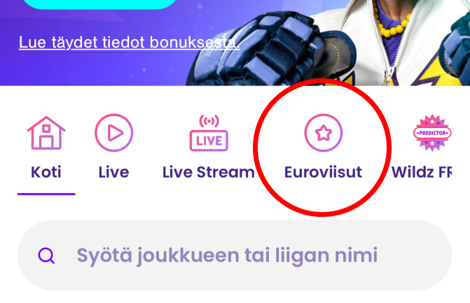 Euroviisut 2025 löytyy Wildz Sportissa Erikoiset-kategoriasta