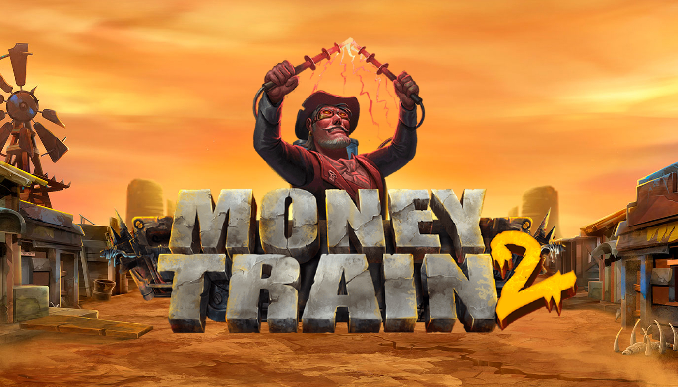 Money Train 2 -pelin logo ja näkyy länkkäritausta.