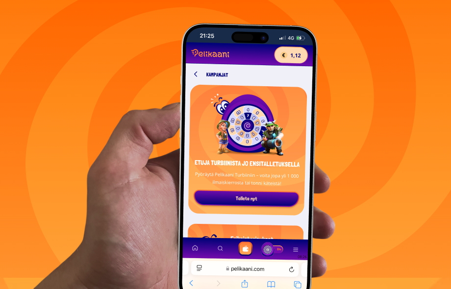 Kuvassa Pelikaanin Turbiini, mikä on kierrätysvapaa onnenpyörä.