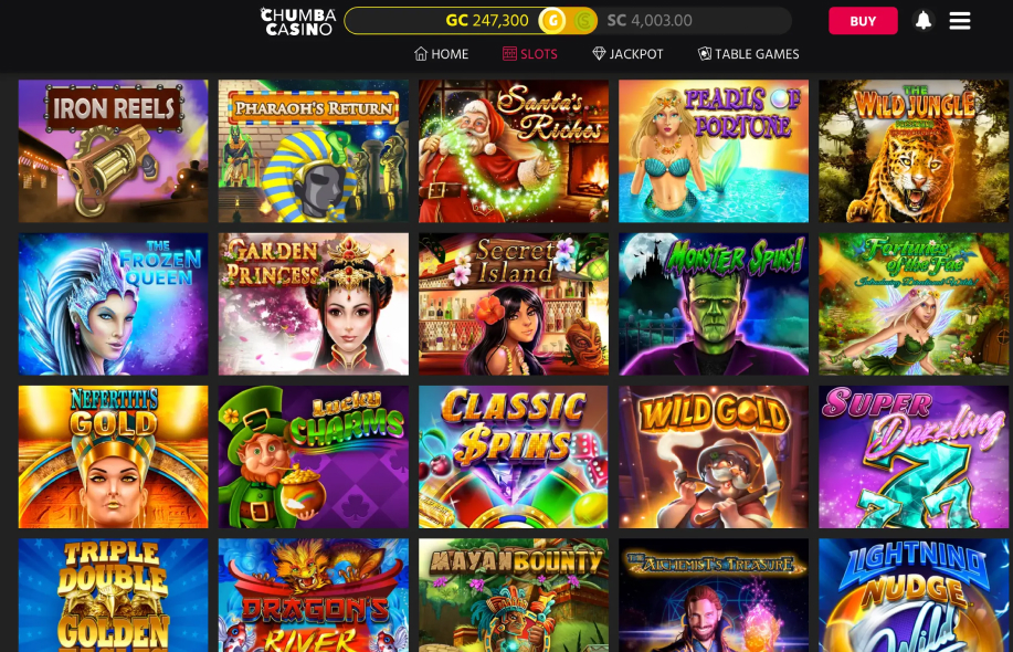 Chumba Casino kuvankaappaus. Kuva: Casino.org.