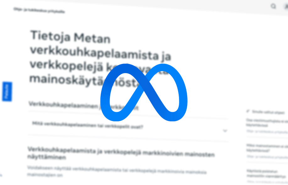 Meta kiristi uhkapelimainosten sääntöjä 
