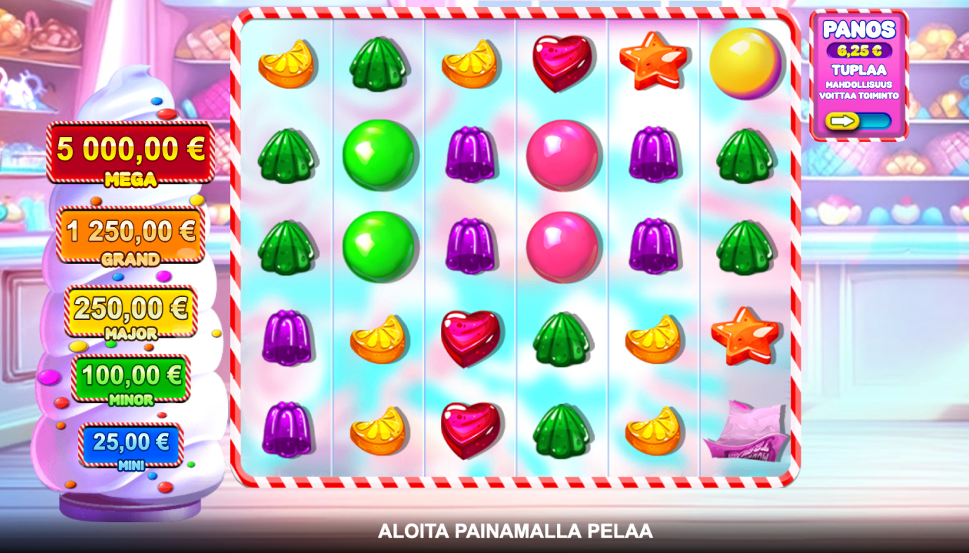 Bubblegum Burst pelinäkymä Arctic Casinolla.