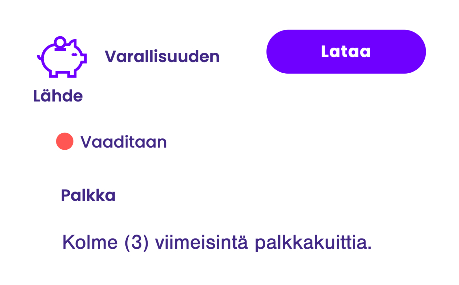 Kuvassa Wildz Casino tarkistaa pelaajan varallisuutta. Kuva näyttää että kasino pyytää kolme viimeisintä palkkakuittia, eikä päästä jatkamaan pelejä ennen kuin tämä on tehty.