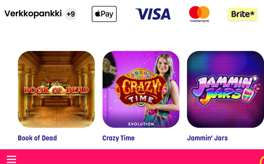 Caxino kasino auki Apple Pay logot.