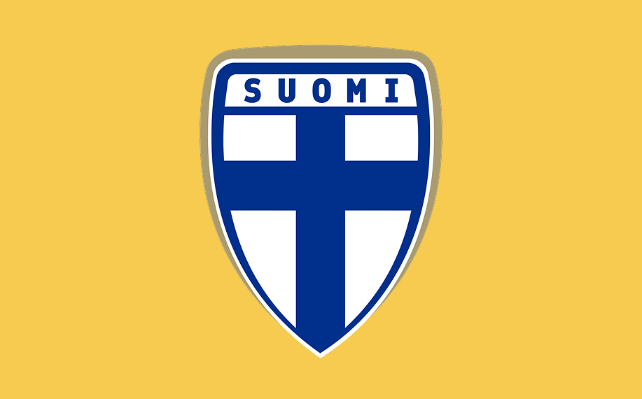 Suomi-jalkapallologo ja Rahapelisanomat oranssi tausta.