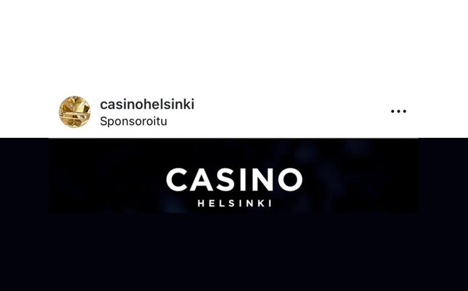 Kuvakaappaus Helsinki Casino Meta-mainoksesta.