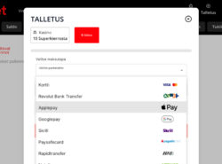 Rahapelisanomat testaaja on valitsemassa Apple Pay iBet kasino- ja vedonlyöntisivustolla. Muita vaihtoehtoja ovat muun muassa Google Pay ja Paysafecard.