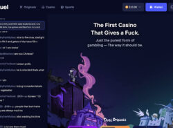 Duel nettikasinon etusivu ja chat. Alareunassa näkyy kasinon itse tekemiä pelejä.