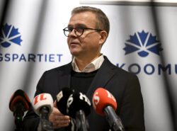 Petteri Orpo kokoomuksen puoluevaltuuston syyskokouksessa Helsingissä 25. lokakuuta 2025.