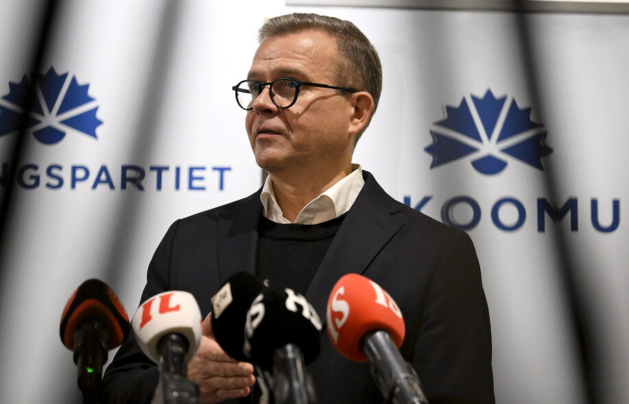 Petteri Orpo kokoomuksen puoluevaltuuston syyskokouksessa Helsingissä 25. lokakuuta 2025.