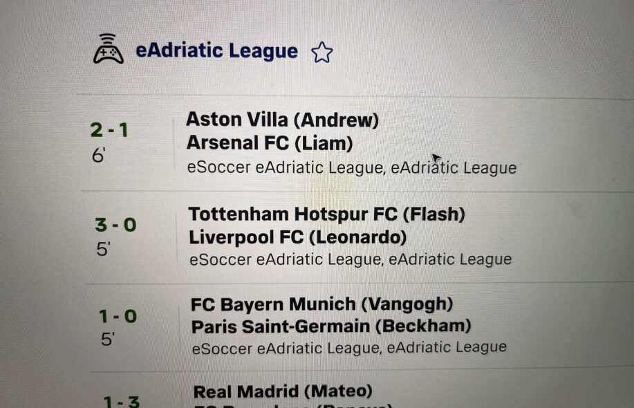 Veikkaus eSports vedonlyönnin erikoisia kohteita Adriaattisesta eJalkapalloliigasta.