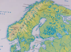 Kuvassa kartta Pohjois-Euroopasta.
