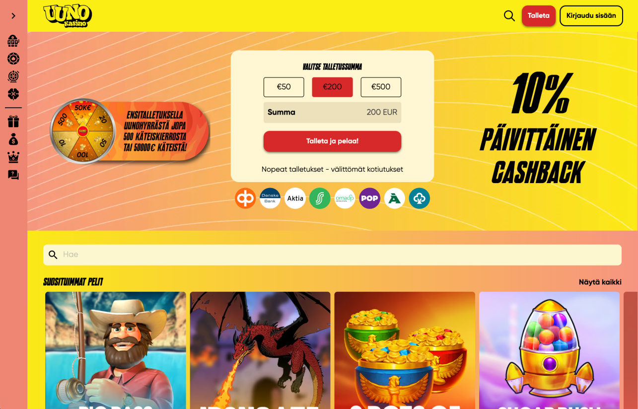 Uuno Kasino – uusi Trumo-kasino ja Uunohyrrä-bonus