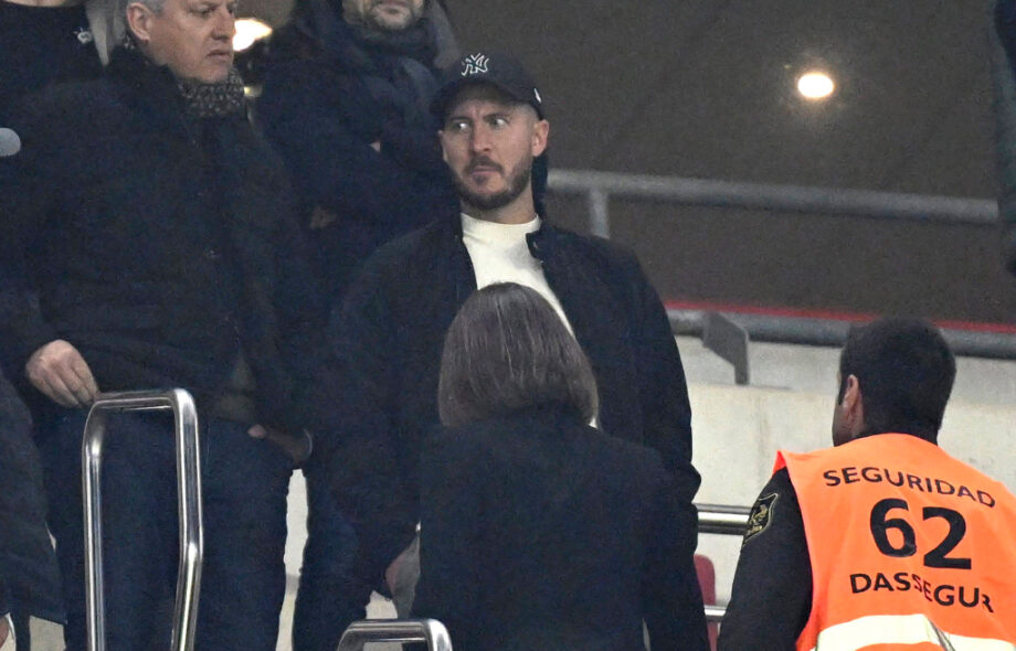 Hazard Eden UEFA Nations Leaguen A-sarjan B-karsintakierroksen ensimmäisessä ottelussa Ukrainan ja Belgian välillä 20. maaliskuuta 2025 Murciassa, Espanjassa,