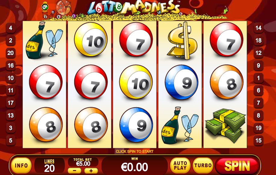 Paf-nettikasino ja Lotto Madness -peli.