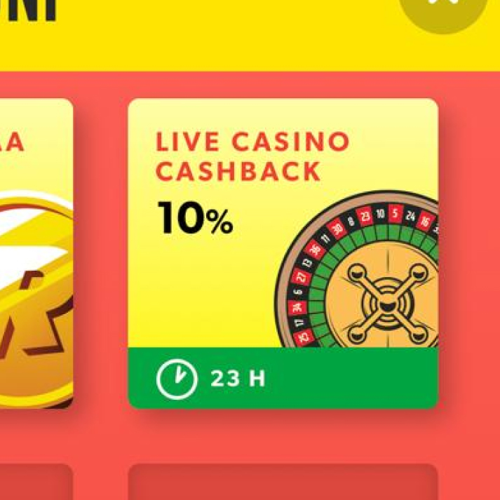 Live casino cashback 10 % – kierrätysvapaa käteispalautus kasinobonus