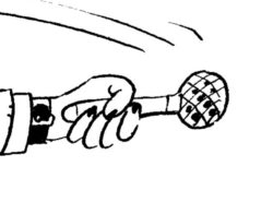 Harri Haaralan piirtämä mikrofoni.