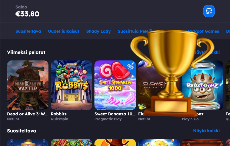 Rahapelisanomat Panosta -nettikasino, kuvassa näkyy myös Rahapelisanomat 