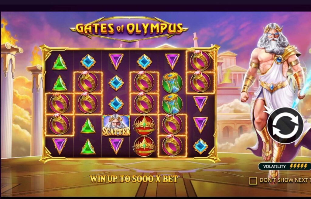 Kuvassa näkyy suosittu verovapaa kolikkopeli Gates of Olympus- Verovapaat kolikkopelit Rahapelisanomat