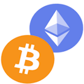 Bitcoin ja Ethereum logot kuvaavassa kryptokasinoiden maksutapoja.