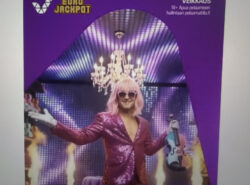 Kuva Veikkaus Eurojackpot bannerimainoksesta verkkosivulla. AI epäilys.