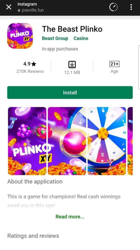 "Plinko" pelin mainos mikä muistuttaa Google Pay kauppaa. 