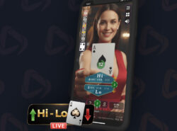 Live-casinopeli puhelimen ruudulla.
