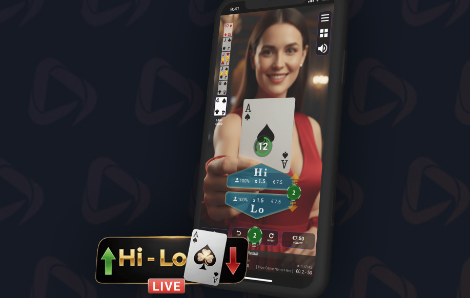Live-casinopeli puhelimen ruudulla.