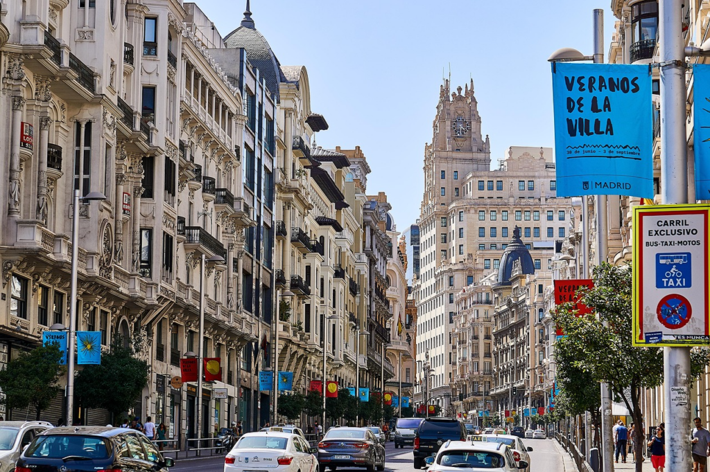 Madrid katunäkymää.