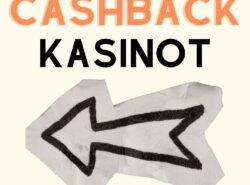 Kuvassa lukee Cashback kasinot ja nuolen kuva. Cashback casino Rahapelisanomat