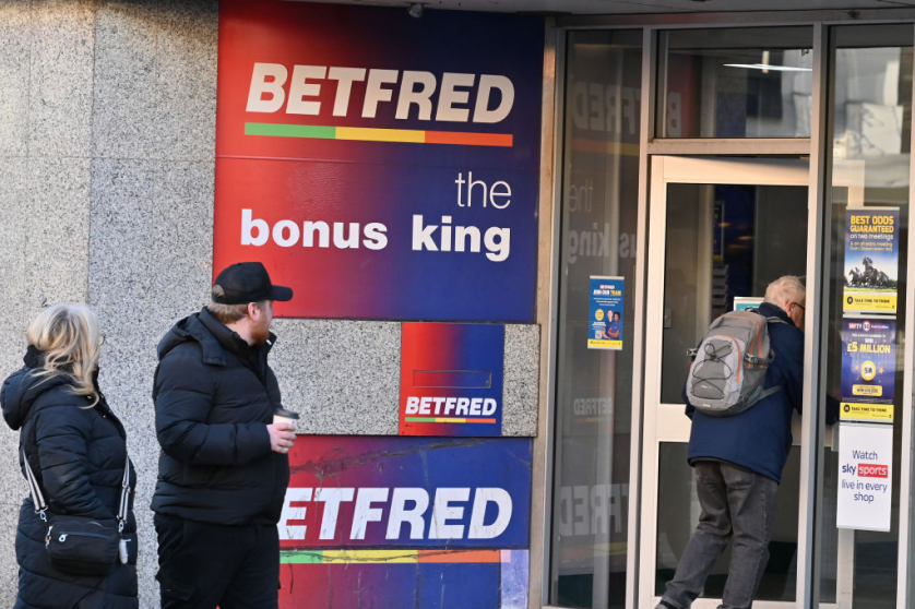 Yleiskuva BetFred The Bonus King -vedonlyöntipisteen ulkoapäistä 18. tammikuuta 2024 Southendissä, Yhdistyneessä kuningaskunnassa.