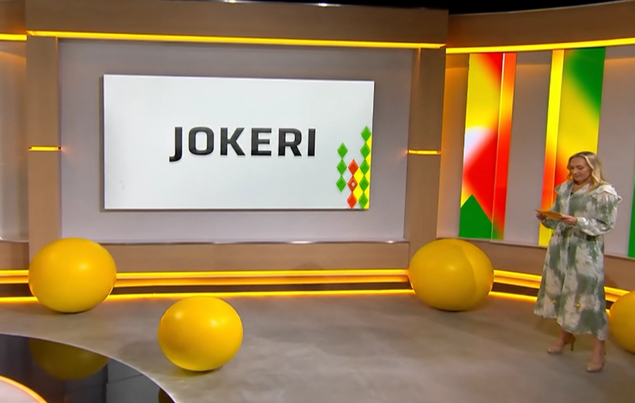 Jokeri tulosten arvonta MTV3 studiolla.