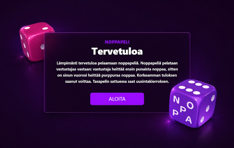 Noppakasinon tervetulo bonus on noppapeli.