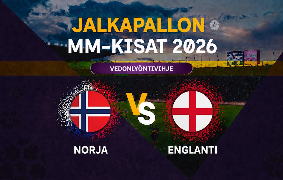 Kuvituskuva Norja - Englanti jalkapallo-ottelun vedonlyöntivihjeeseen.