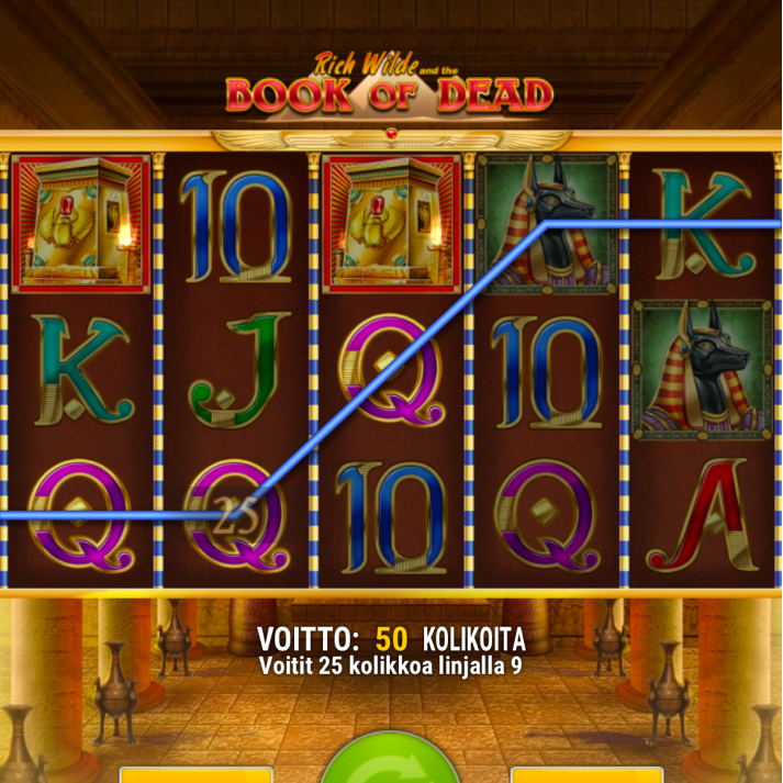 Onnela Casino on Trumo kasino – Rahapelisanomien testaaja voitti Book of Dead -kolikkopelissä 50 kolikkoa