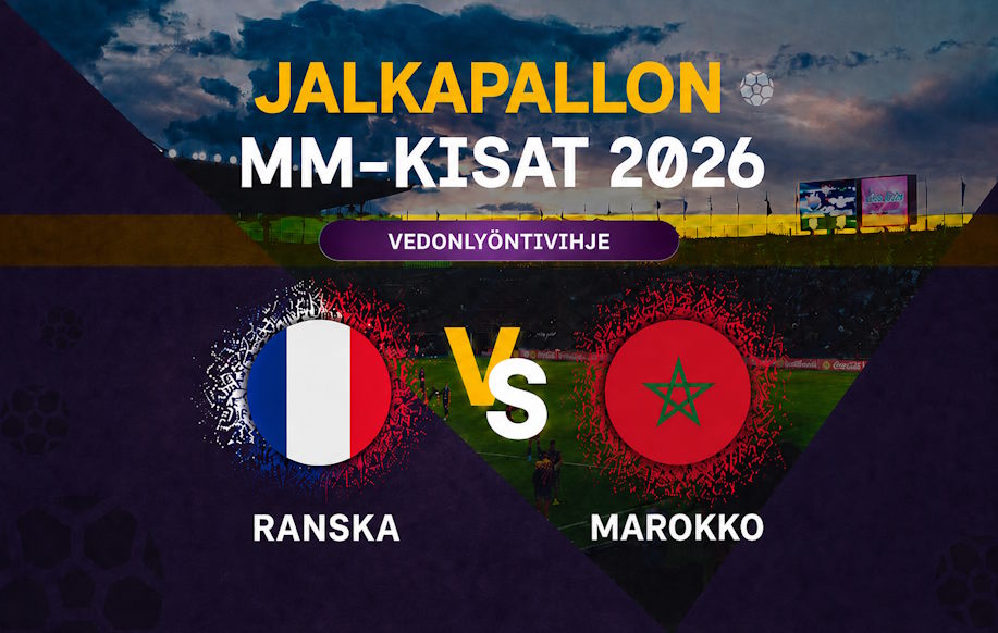 Ranska - Marokko vedonlyöntivihje. Kuvassa maiden liput tyyliteltyinä.