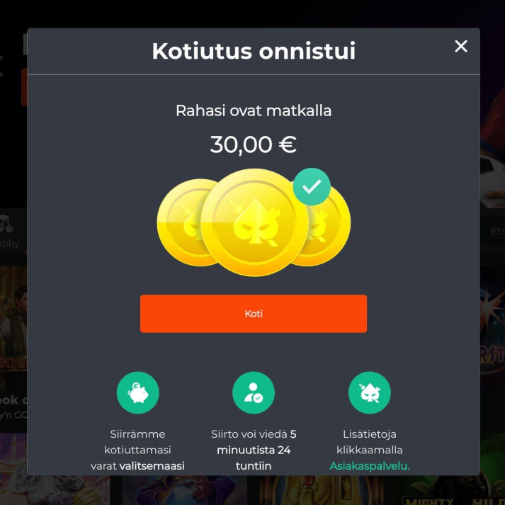 Zimpler kotiutus verovapaalta kasinolta – Rahapelisanomien testaajan voitot siirtyvät samalle pankkitilille minuuteissa