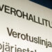 Verohallituksen tyylikäs kyltti kuvattuna 1996.