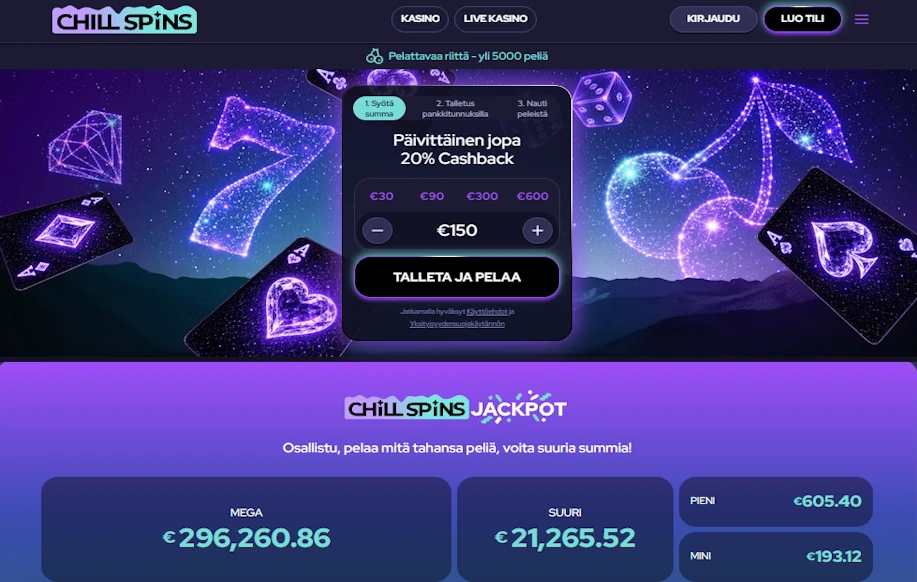 Chill Spins Casinon peliaula vuonna 2026