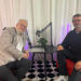 Wille Wilenius ja Klaus Virkkunen Rahapelisanomien podcast studiossa.