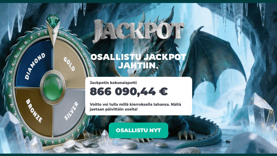 Titaani jackpot on kasinon oma peli jossa testi hetkellä kokonaispotti oli jo 866 090,44 €.