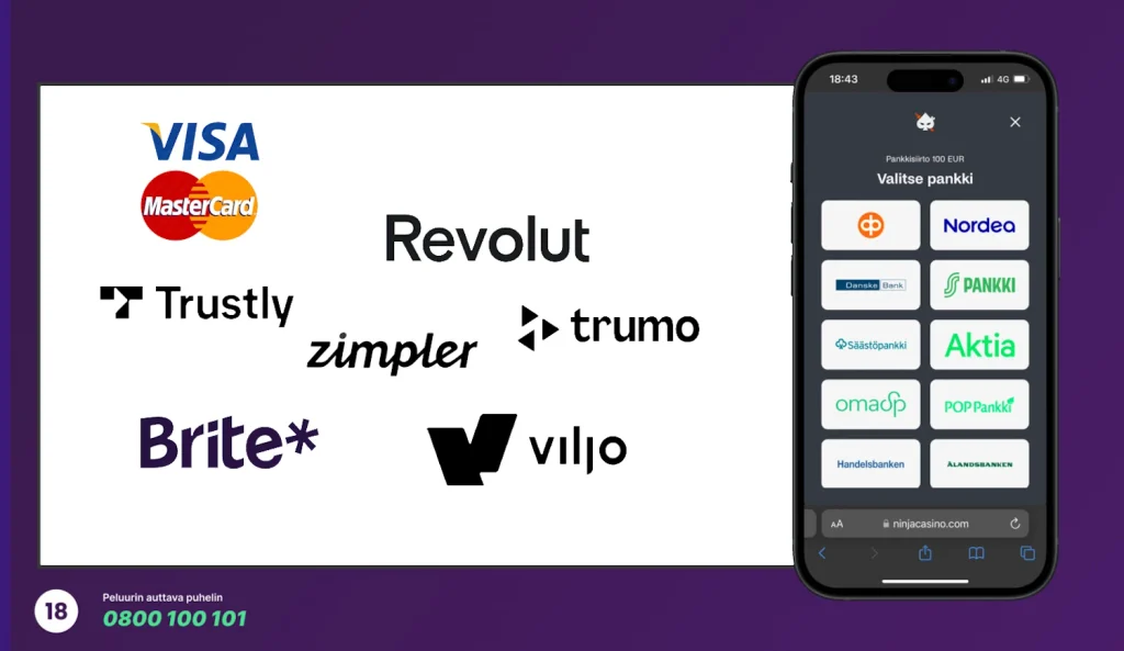 Viron kasinot nojaavat paljon pikamaksutapoihin mutta maksuja voi suorittaa myös Visa, Mastercard tai Revolut maksuilla.